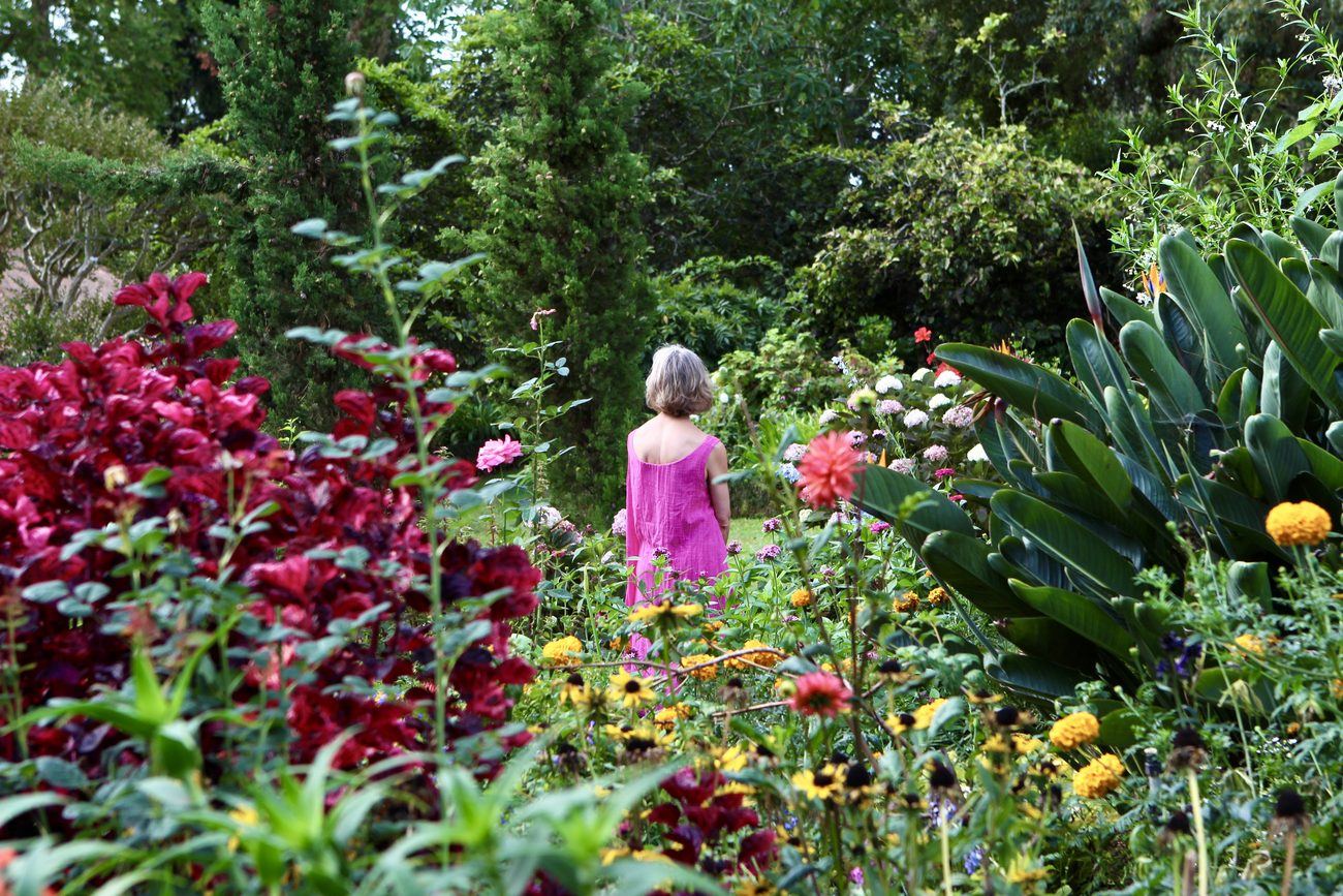 Walking in the garden
